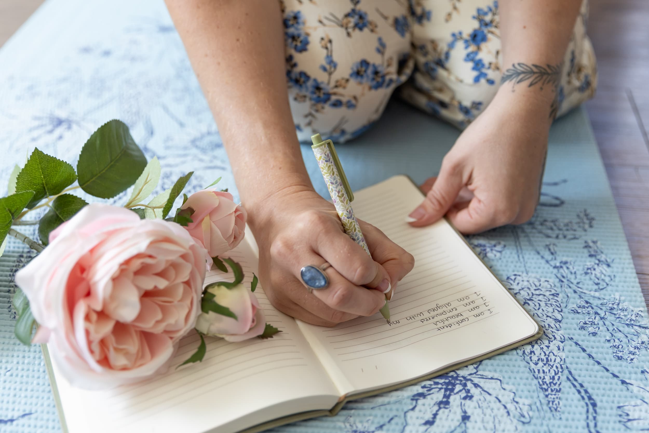 Journaling with peonies
