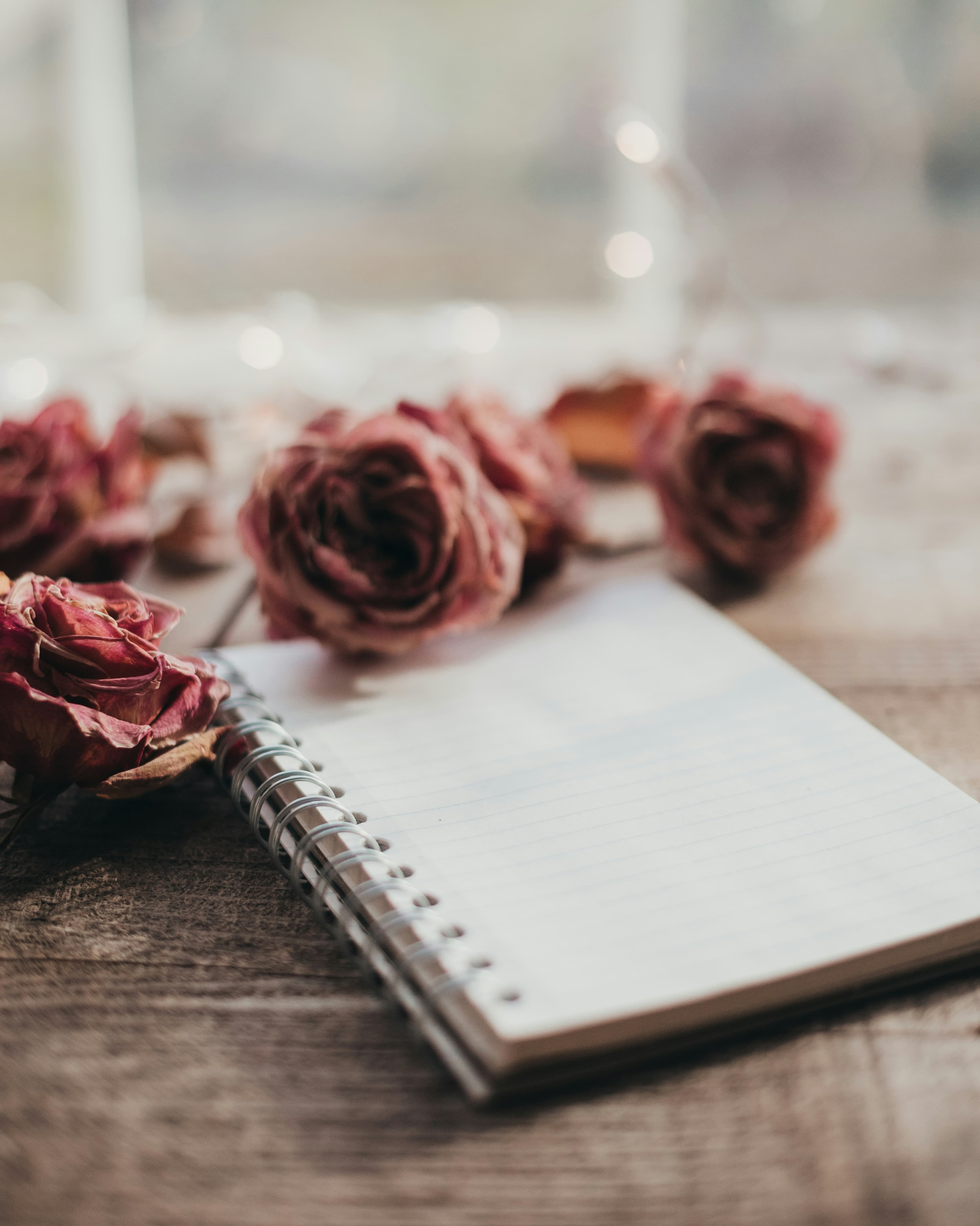 Notebook with roses