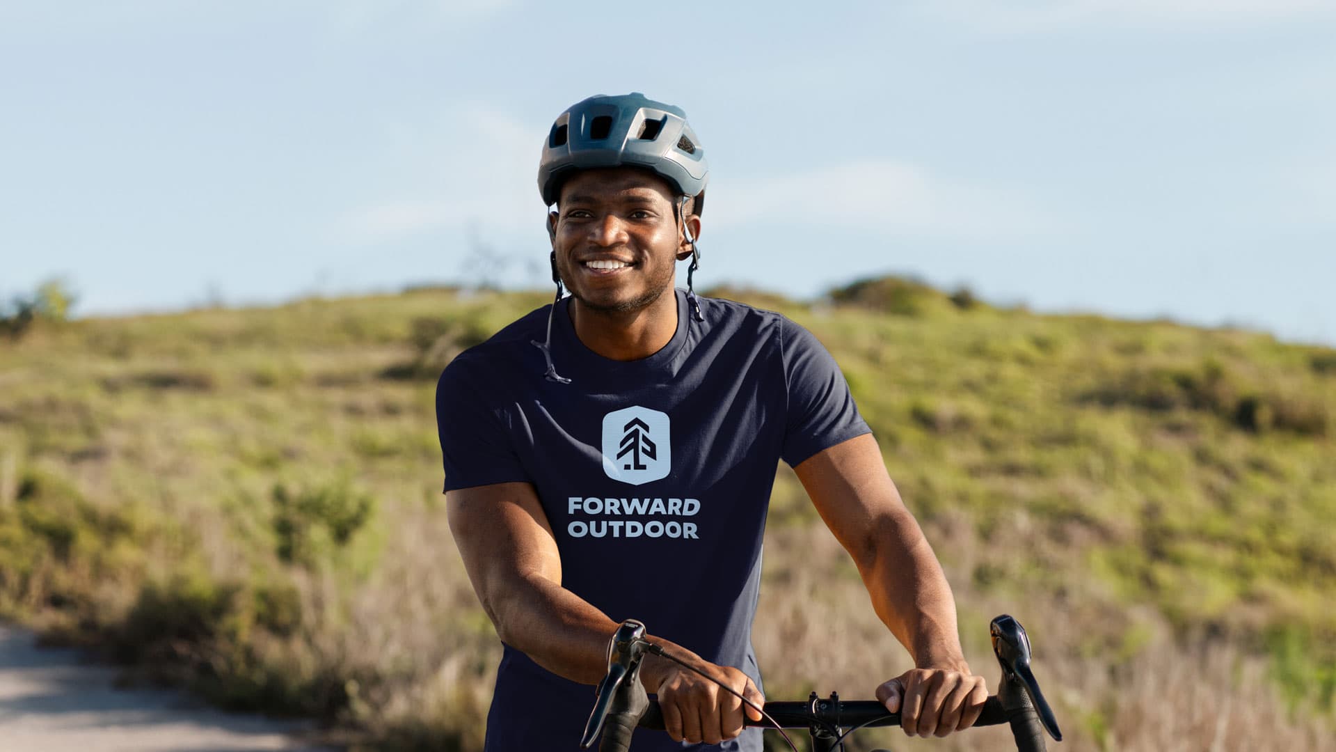 Forward Outdoor branded t-shirt — man on bike